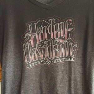 Harley-Davidson Black V-Neck Tee with Graphic